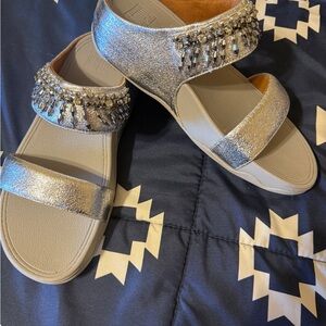 Fitflop Silver Embellished Sandals size 8